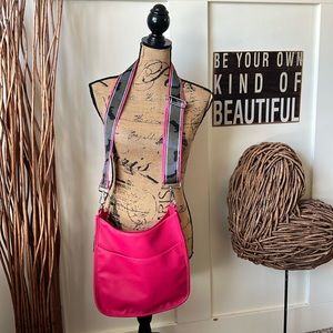 Ah•Dorned Hot Pink Shoulder Bag With Camouflage Strap